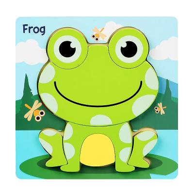 China DIY TOY Jigsaw 3d Jigsaw Puzzle Children Educational 3d Wooden Animals Custom Puzzles For Toddlers for sale