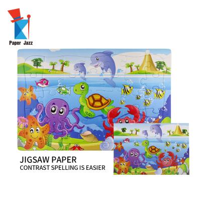 China DIY PLAY 35 Pieces Jigsaw Puzzle High Quality Cartoon Sea Animal Cardboard Jigsaw Puzzle for sale