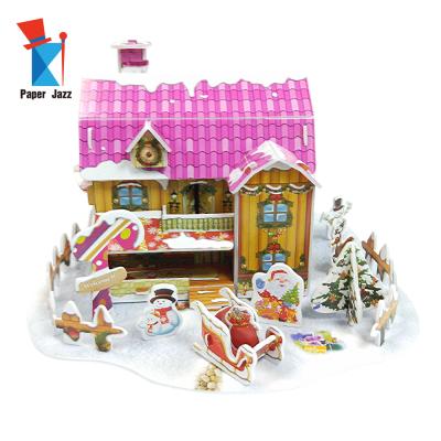 China DIY TOY Seasonal Gift, Christmas Item, 3D Foam Puzzle Christmas House Puzzle for sale