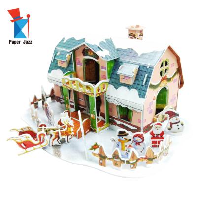 China DIY TOY Holiday Gift, 3D Christmas Item, 3D Foam Puzzle Christmas House Puzzle for sale