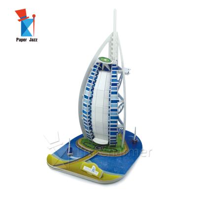 China Come In Flat World Famous Architecture Building 3d Puzzle Burj Al Model Arabic for sale