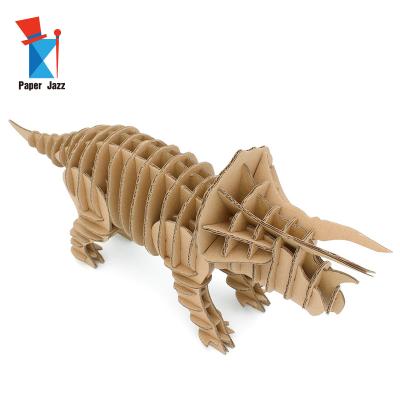 China DIY TOY The Cardboard Art, A DIY Dinosaur, Triceratops Sculpture for sale