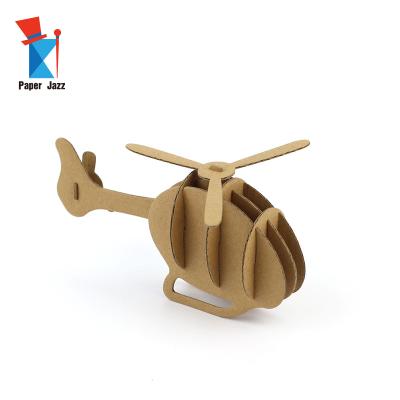 China Jazz Paper, Cartoon Toy Plane 3D Craft Children's 3D Activities Puzzle Plane 100% Recycled Small Cardboard Made 5+ One Star for sale