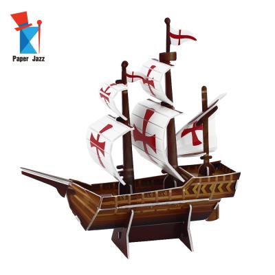 China Cartoon Toy Diy Easy Make Paper Toys Puzzle Kits 3D Model Ships Paper Puzzle Toys Set for sale