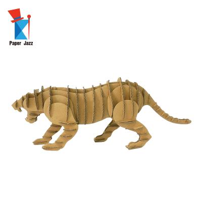 China DIY TOY Cardboard Furniture 3D Model Tiger Home Decor 3D Puzzle DIY Toy, Educational Toy Paper Jazz Paper, 100% Recycled Cardboard for sale