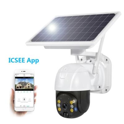 China Human Motion Tracking 3MP Low Battery 4G Solar Panel PTZ WiFi Video IP Camera Solar Powered 4G Security 4G Pan Tilt Lower Power PIR Camera ICSEE for sale