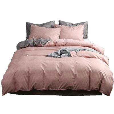 China Low MOQ Solid Color Full Queen King Size Duvet Cover Home Comforter Bedding Single Twin Nondisposable Set for sale