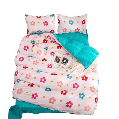 China Nantong Factory Nondisposable Floral Cheap Single King Size Bed Sheet Queen 4pcs Duvet Cover Bedding Set Double for sale