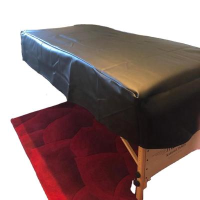 China 190.5*84*30.5cm Custom Size Nondisposable Color PU Beauty Salon Massage Bedspread Black Leather Waterproof Fitted Sheet for sale