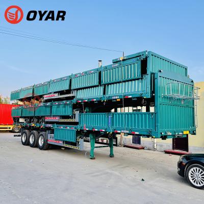 China China Trailer Truck Manufacturer Barrier Trailers Side Dump Truck Semi Trailer With Good Price for sale