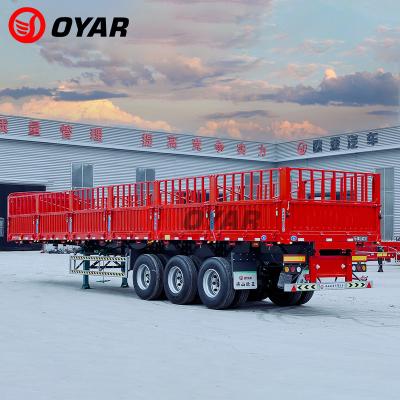 China Single Barrier Side Tipper Road Train Dump Trailer Truck Trailer 3 Axles 60ton 70ton for sale