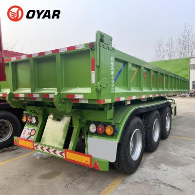 China Truck Trailer New Design 4 Axle 35/40/45 CBM Rear Dump Semi Trailer for sale