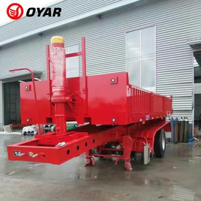 China Low Truck Trailer Prices 3 Axle Dump Semi Hydraulic Cylinder Semi Truck Trailer for sale