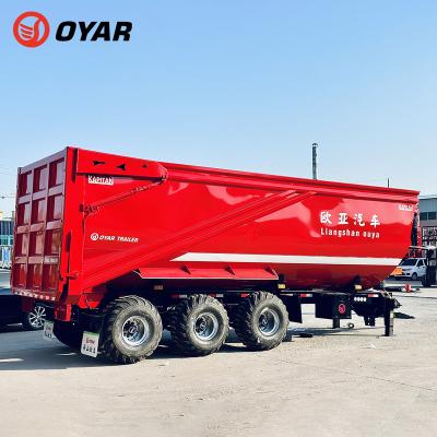 China Truck Trailer Oyar Brand 3 Axle Tipper Truck Trailer 40t U Shape Rear Dump Semi Trailer For Coal Ballast Transport for sale