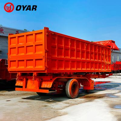 China Truck Trailer Oyar Factory 40ton 3 4 Cubic Dump Tipper Trailer Semi Trailer Axles 40 60 OEM Rear for sale