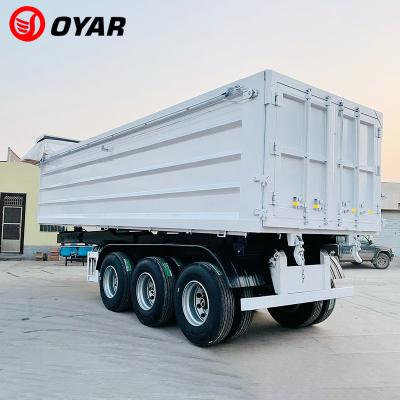 China Hydraulic Rear Tipper Dumper Semi Rear Truck Trailer Dump Trailer 3 Axles 40 Cubic Meter for sale