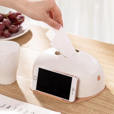 China Bread Tissue Table Box With Front Multifunctional Mobile Phone Holder Kids Cell Phone Cover Facial Tissue Box Container for sale