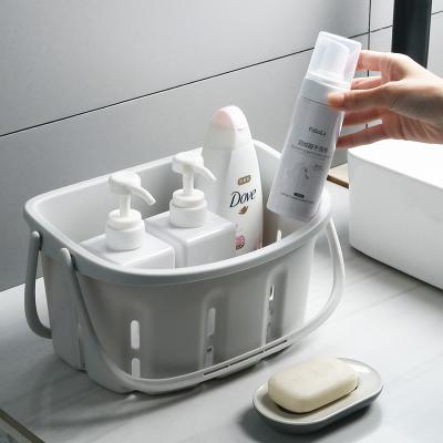 China Sustainable Wholesale Durable PP Plastic Core Storage Round Bathroom Basket With Handle for sale