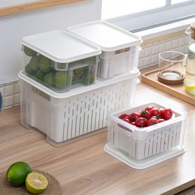 China Amazon Freshness Preservation Sell Well New Type 1.9L Hot Sale Kitchen Drain Fresh Basket Plastic Storage Box for sale