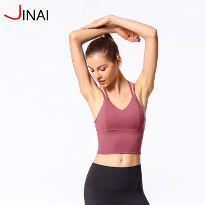 China Low MOQ Antibacterial Mid Support Cross Back Lift Shape Private Label Antibacterial Women's Sexy Sports Bra for sale