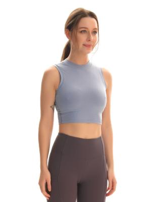 China Full Cover Breathable Breathable Workout Racerback Gym Yoga Tanks Sports Womens Crop Top for sale