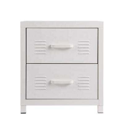 China Flip Up Nordic Style Two Drawers Promotion Steel Bedroom Furniture Bedside Cabinet for sale