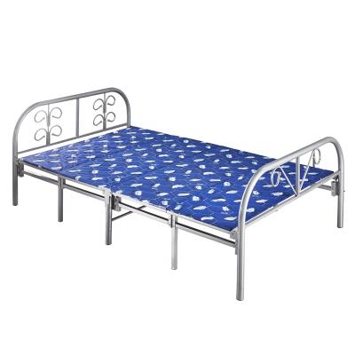 China Factory Price Wholesale Cheap Portable Iron Foldable Portable Steel Metal Mattress Single Folding Folding Bed for sale