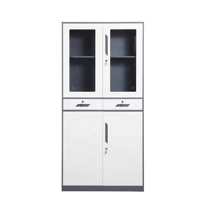 China Flip Office Furniture Middle Drawer 4 Door Steel Cabinet 2 for sale