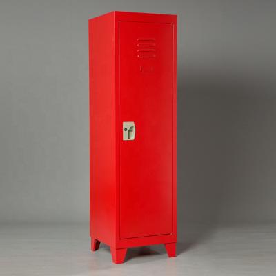 China KD Red Single Door Kids Clothes Metal Locker for sale