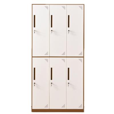 China Flip Durable 6 Door Employee Metal Storage Clothes Locker for sale