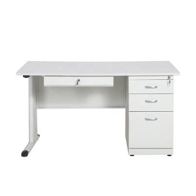 China Knock Down Office Furniture Wooden Top Steel Computer Desk Table for sale