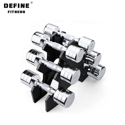 China Plated Dumbbell Set Fitness Wholesale Luxury Stainless Chromed Dumbbell Set Gym Equipment Fitness Dumbbell Set 10kg for sale