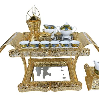 China HS Sustainable Ethiopian Coffee Cup Set Ethiopian Coffee Table Set Hebasha Metal Tray for sale