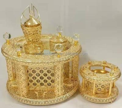 China Viable Ethiopian Traditional Two Tier Arabic Tea Tray Sets Metal Habesha Rekebot for sale