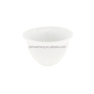 China Sustainable Factory Wholesale Ethiopian Plain White Cawa Mug Without Handle With Foam Packing Fine Bone China for sale