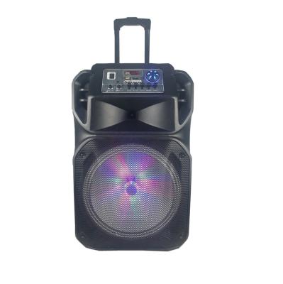 China No big power 15 inch plastic active cart speaker with audio input/USB/TF card reader MIC Jack for sale