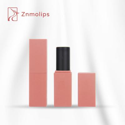 China Cosmetics Custom Matte Pink Square Lipstick Tube 20mm Empty Lipstick Container Packaging for sale