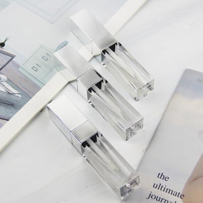 China Newcomer customized private label lip gloss empty lip gloss packaging clear square round tube wand cosmetics for sale