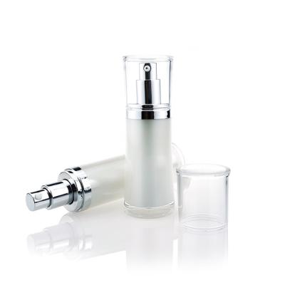 China Silver Acrylic Personal Care Temperament Size Vacuum Bottle 30ml 50ml Custom Size for sale