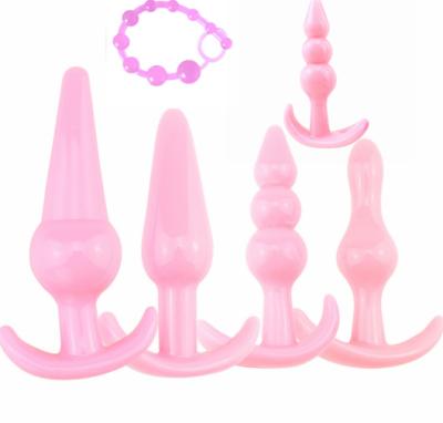 China 6 Pieces TPE/TPR Combination Set Rod Pull Beads G-Spot Suppository Vibrating Anal Plug Orgasm For Couples Sex Game Toys for sale