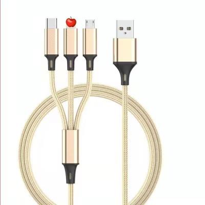 China High Quality Metal MP3/MP4 Player 3 Slot In 1 USB Fast Charging Data Cable For Mobile Phone Multi Function Adapter for sale