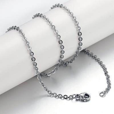 China Wholesale Factory Price 316l Stainless Steel TRENDY Jewelry New Lovers O Ring Cable Link Chain Necklace for sale