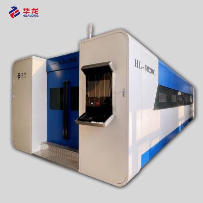 China Full-enclosed metal laser cutter cnc fiber laser cutting machine for sheet metal 12000w for sale