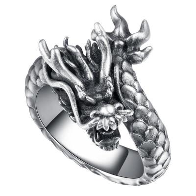 China 2022 casual/sporty silver bossy Dragon Ring Fashionable personality exaggerated simple open fashionable male and female ring for sale