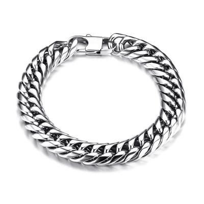 China Korean Version Hiphop Trend 316 Stainless Steel Surgical Men's Bracelet Snake Bone Bracelet Cuban Fashion Simple Flat for sale