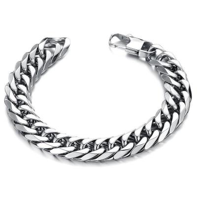 China Hiphop Fashion Stacking Chain Bracelet Stainless Steel Curb Chain Bracelet Cuban Jewelry For Women Men Gift for sale