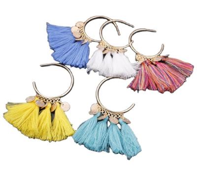 China CLASSIC popular semicircular earrings jewelry new European and American tassel earrings, national supply style tassel dangle earrings for sale