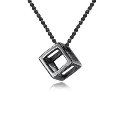 China BOHEMIA fashion hot sale Rubik's cube pendants charms European and American simple cavity magic cube pendant necklace retro jewelry for sale