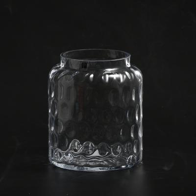 China Home Candle Container Flower Container Factory Supply Glassware Decoration Glass Candle Holder With Flower For Home Decoration for sale