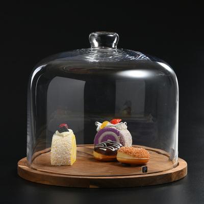 China Viable 2021 Handmade Blowing Glass Cake Cover Modern Style for sale